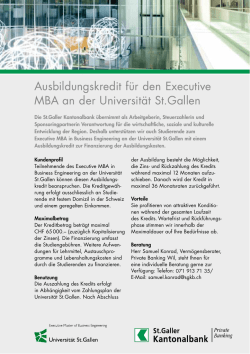 EMBE-Ausbildungskredit - Universität St.Gallen