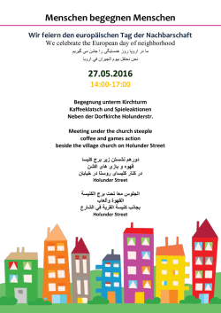 Menschen begegnen Menschen 27.05.2016
