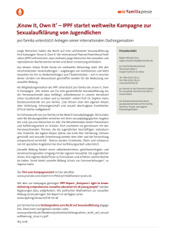 Know It, Own It` – IPPF startet weltweite Kampagne zur