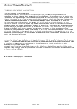 Interview mit Krzysztof Baranowski