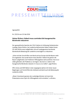Heiner Rickers: Habeck muss zumindest die