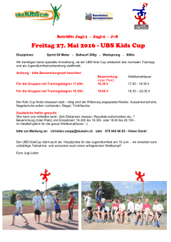 Freitag 27. Mai 2016 - UBS Kids Cup - Sportclub Biel