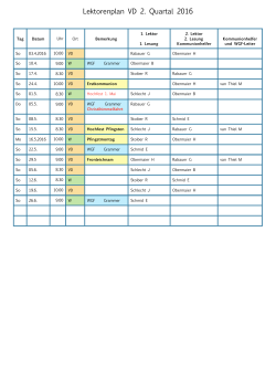 Lektorenplan VD 2. Quartal 2016