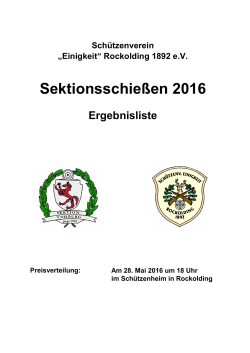 Ergebnisliste 2016  - Schützenverein Einigkeit Rockolding