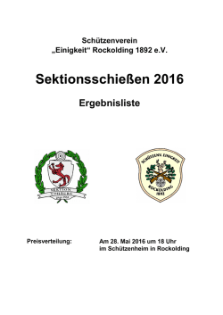 Ergebnisliste 2016  - Schützenverein Einigkeit Rockolding