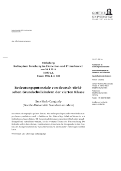 16.00 c.t. | Bedeutungspotenziale von deutsch - Goethe