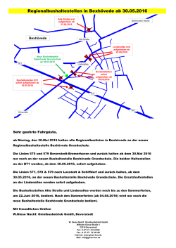 Änderung der Bushaltestellen in Bexhövede ab 30.05.2016