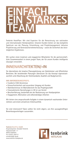 EINFACH EIN STARKES TEAM - Tenbrink HotelPlan &ndash; Startseite