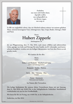 Hubert Zipperle - Bestattung Lesiak