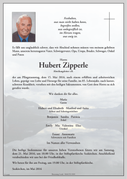 Hubert Zipperle - Bestattung Lesiak