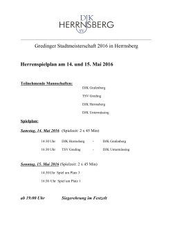 Spielplan Seniorenmanschaften