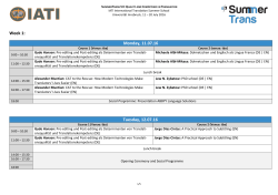Detailed Schedule - Universit&auml;t Innsbruck