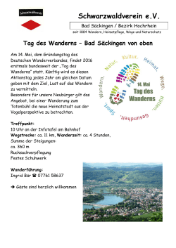 Tag des Wanderns - Schwarzwaldverein