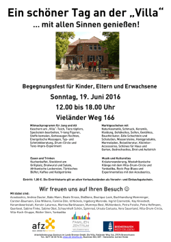 Ein sch&ouml;ner Tag an der &bdquo;Villa&ldquo;