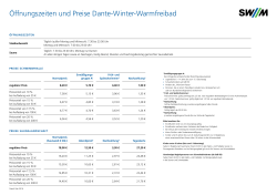 &Ouml;ffnungszeiten & Preise Dantebad