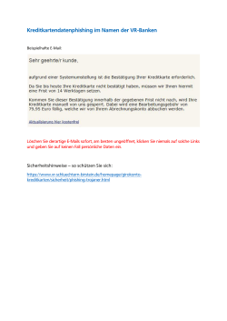 Kreditkartendatenphishing im Namen der VR
