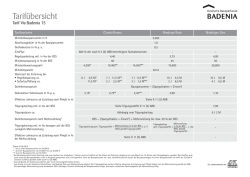 Tarif&uuml;bersicht