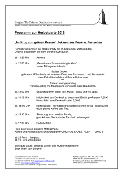 Programm Herbstparty - Burghof Kyffhäuser