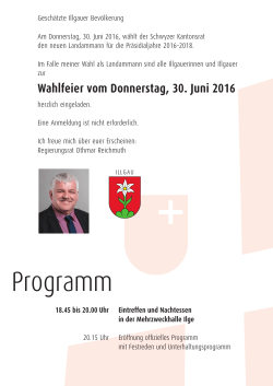 Donnerstag, 30. Juni 2016: Einladung zur Landammann