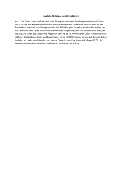 Herzliche Einladung zum Kirchplatzfest