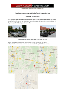 Einladung Ascona-Cabrio-Treffen 2016 Rot an der Rot