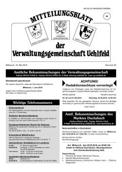 KW 20-2016 - Verwaltungsgemeinschaft Uehlfeld