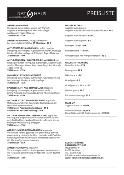 PREISLISTE - kosmetik