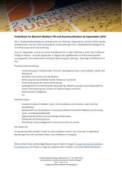Praktikum im Bereich Medien/ PR und Kommunikation ab