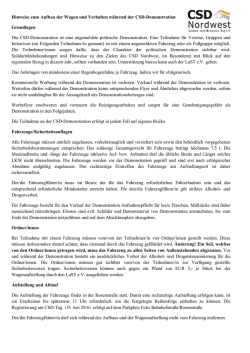 Demo-/ Wagenrichtlinien