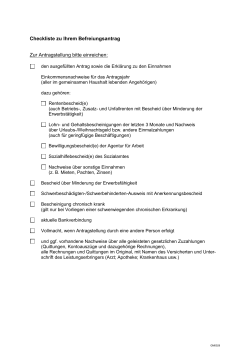 Checkliste zum Antrag auf Befreiung von Zuzahlungen (PDF
