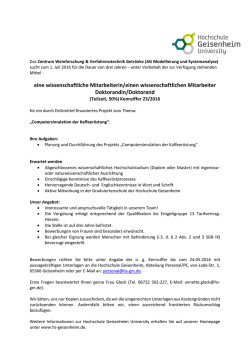 eine wissenschaftliche Mitarbeiterin/einen wissenschaftlichen