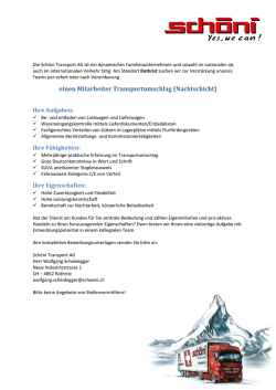 einen Mitarbeiter Transportumschlag (Nachtschicht)