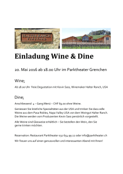 Einladung Wine & Dine - Wy