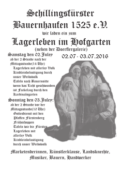 Plakat 2016 - Homepage des Schillingsfuerster Bauernhaufens