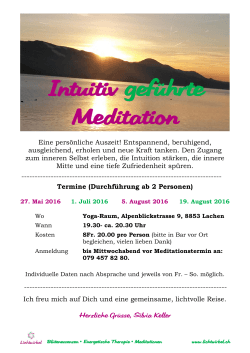 Flyer Intuitive Meditation - lichtwirbel.ch