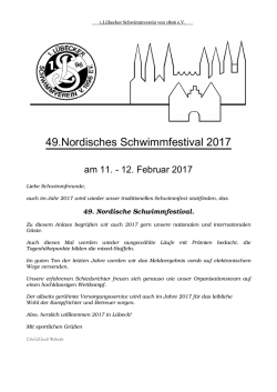 Ausschreibung Nordisches 2017 - 1. Lübecker Schwimmverein von