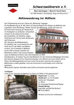 Mühlenwanderung - beim Schwarzwaldverein Bad Säckingen