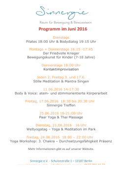 Programm im Juni 2016
