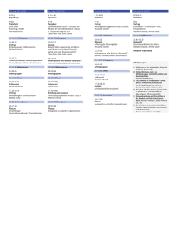 Samstag, 22.10.2016 Sonntag, 23.10.2016 8.45–9