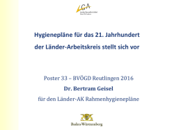Hygienepl&auml;ne f&uuml;r das 21. Jahrhundertder L&auml;nder