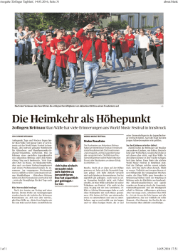 Ausgabe `Zofinger Tagblatt`, 14.05.2016, Seite 31