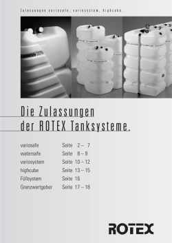 Die Zulassungen der ROTEX Tanksysteme.