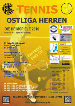 Spieltermine Herren Aktive Ostliga