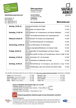 wochenplan - Soziale Arbeit GmbH