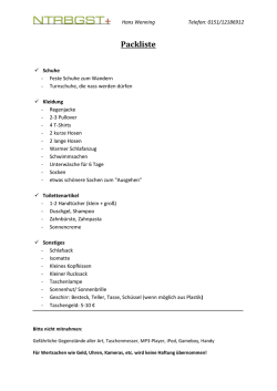 Packliste - naturbegeistert