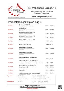 Zeitplan Tag 3