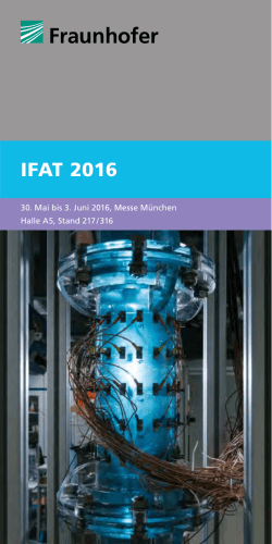 IFAT 2016 IFAT 2016 - Fraunhofer IGB - Fraunhofer