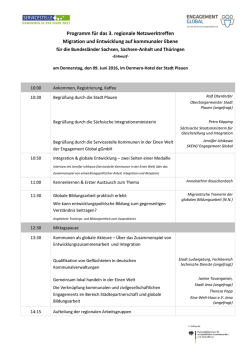 Programm für das 3. regionale Netzwerktreffen Migration und