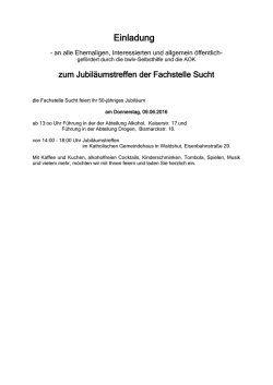 Jubil&auml;umstreffen der Fachstelle Sucht
