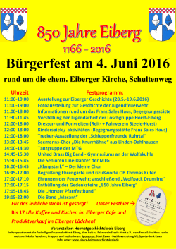 Bürgerfest am 4. Juni 2016 - Heimatgeschichtskreis Eiberg